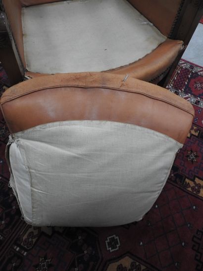 Pair of mahogany shepherd's chairs, backs...