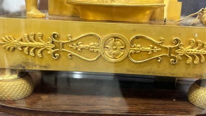 Gilt bronze HANGER with a cherub at a fountain,...