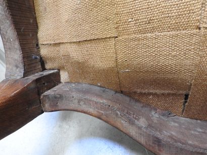 PAIRE DE FAUTEUILS cabriolet en bois naturel...