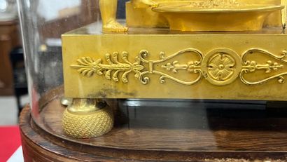 Gilt bronze HANGER with a cherub at a fountain,...