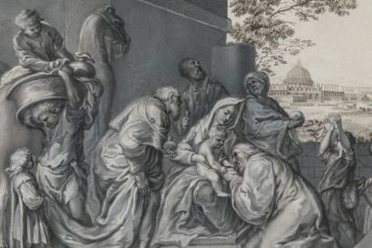Ecole ITALIENNE du XVIIe siècle : 
Adoration...