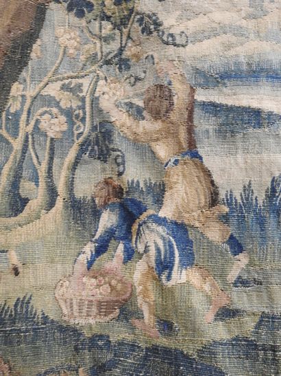 AUBUSSON : Tapisserie en laine à décor d'une...