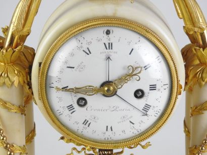 PENDULE PORTIQUE in white marble and gilt...