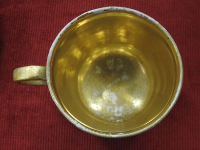 MEISSEN
Porcelain cup and saucer with polychrome...