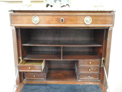 Straight mahogany SECRETARY opening to a...