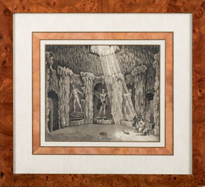 Ecole ITALIENNE vers 1820-1830 : Vue de jardins...