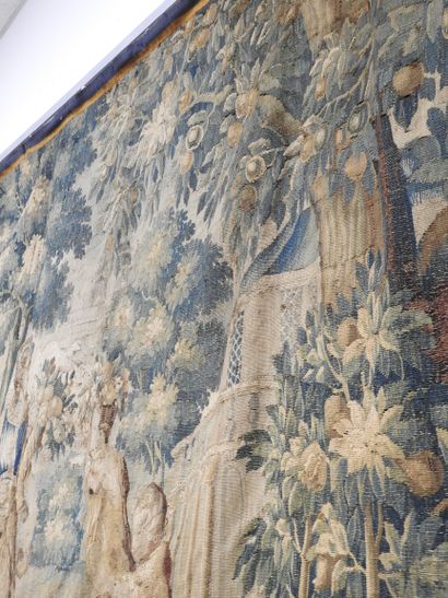 AUBUSSON : Tapisserie en laine à décor d'une...