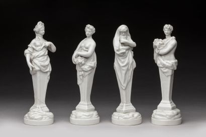 NIDERVILLER: 
Four white earthenware statuettes...
