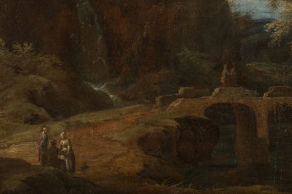 Ecole FRANCAISE du XVIIIème siècle : Paysage...