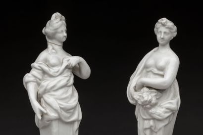 NIDERVILLER: 
Four white earthenware statuettes...
