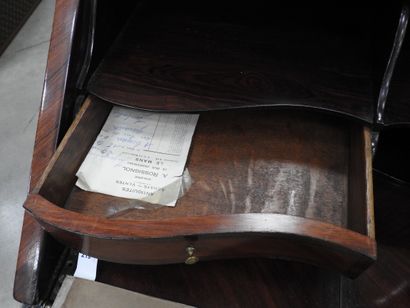 BUREAU DOS D'ANE en bois de placage marqueté...