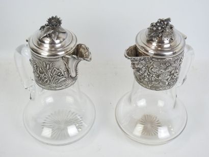 Robert LINZELER - Paris : Two crystal pitchers...