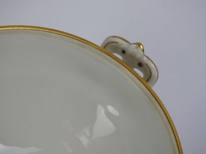 SEVRES: Porcelain polychrome and gold cup...