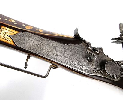 GERMANY. Large pinwheel pistol, blued round...