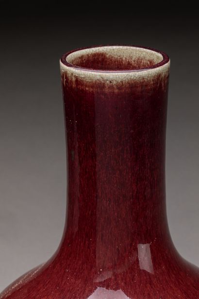 CHINA: Porcelain bottle vase with oxblood...