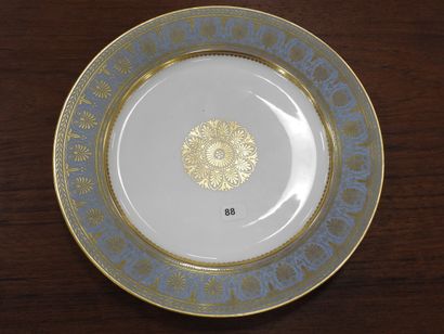 SEVRES: A porcelain plate with a celestial...