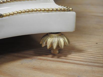 PENDULE PORTIQUE in white marble and gilt...