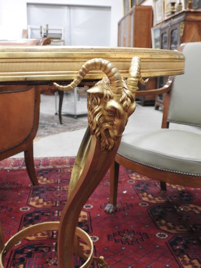 Chased-gilt bronze GUERIDON, the circular...