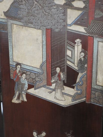 CHINA: Eight-leaf Coromandel lacquer screen...