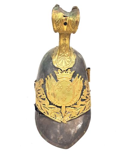 RARE CASQUE d'officier des Gardes-du-corps...