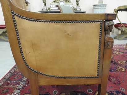 Pair of mahogany shepherd's chairs, backs...