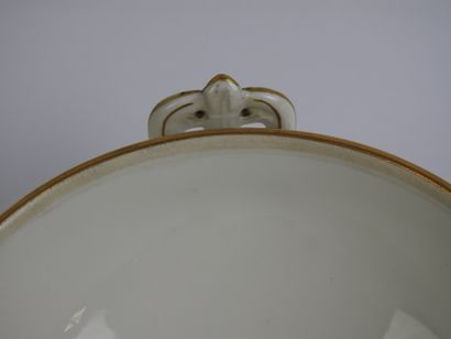 SEVRES: Porcelain polychrome and gold cup...