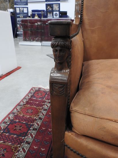 Pair of mahogany shepherd's chairs, backs...