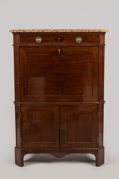 Straight mahogany SECRETARY opening to a...