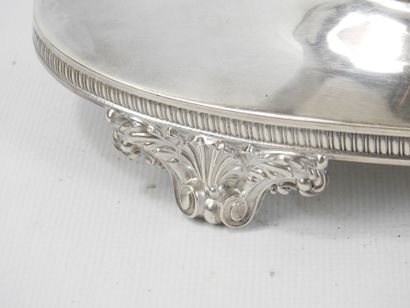 Silver helmet SAUCIERE standing on a four-legged...