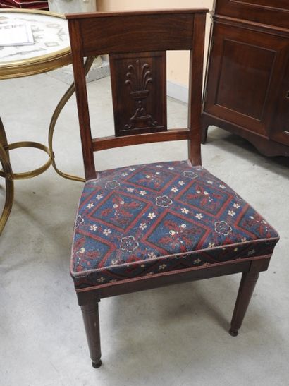 SIX CHAIRS in mahogany, bandeau à la gerbe...