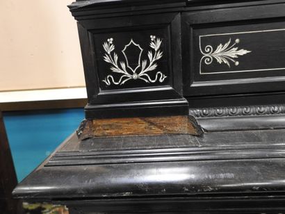 CABINET en chêne et placage d'ébène à riche...