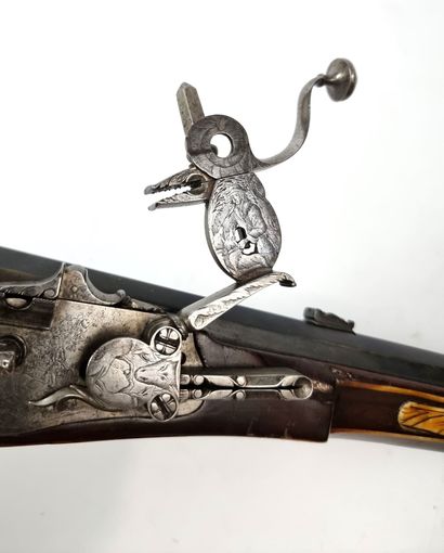 GERMANY. Large pinwheel pistol, blued round...