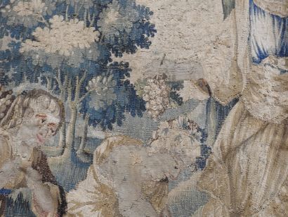 AUBUSSON : Tapisserie en laine à décor d'une...