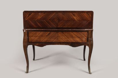 BUREAU DOS D'ANE en bois de placage marqueté...