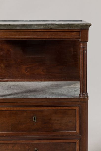 Mahogany and mahogany veneer BARBIERE, opening...