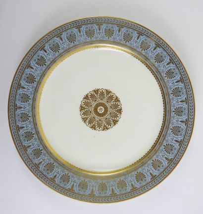 SEVRES: A porcelain plate with a celestial...