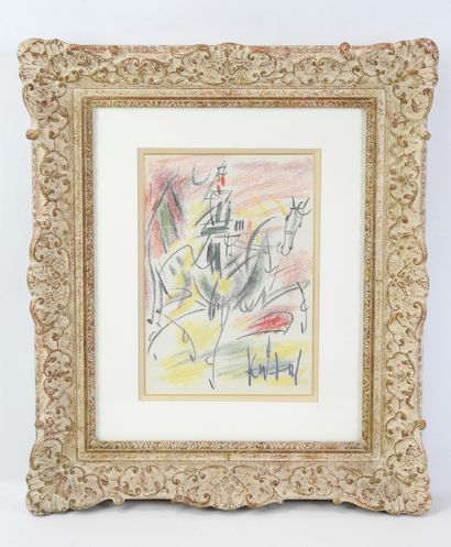 GEN PAUL (1895-1975): The horseman. Crayolors...