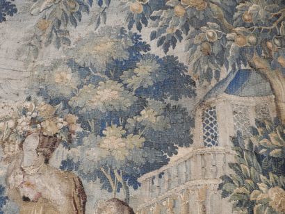 AUBUSSON : Tapisserie en laine à décor d'une...