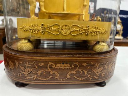 Gilt bronze HANGER with a cherub at a fountain,...