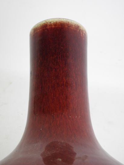 CHINA: Porcelain bottle vase with oxblood...