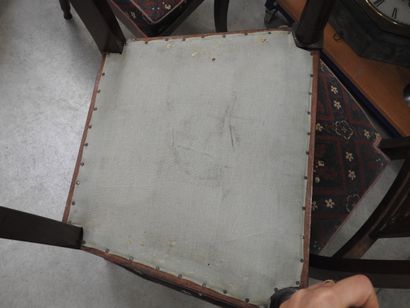 SIX CHAIRS in mahogany, bandeau à la gerbe...