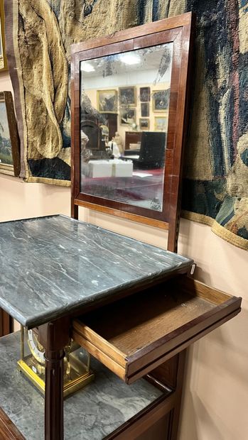 Mahogany and mahogany veneer BARBIERE, opening...