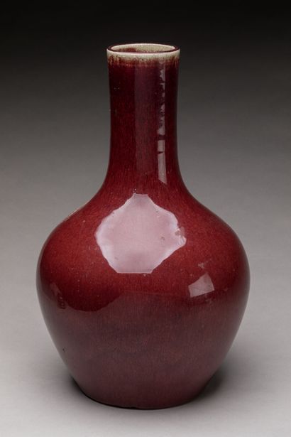 CHINA: Porcelain bottle vase with oxblood...