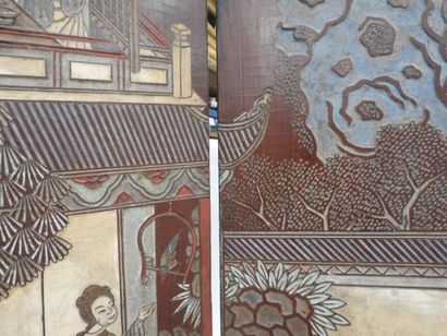 CHINA: Eight-leaf Coromandel lacquer screen...