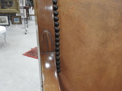 Pair of mahogany shepherd's chairs, backs...