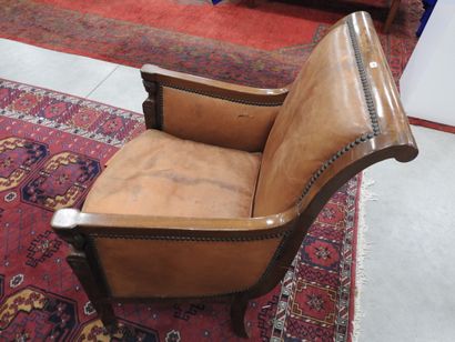 Pair of mahogany shepherd's chairs, backs...