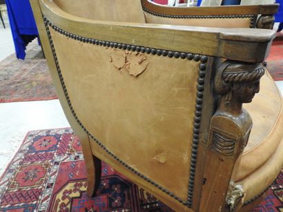 Pair of mahogany shepherd's chairs, backs...