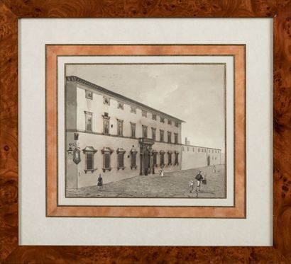 Ecole ITALIENNE vers 1820-1830 : Vue de jardins...