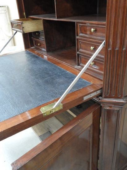 Straight mahogany SECRETARY opening to a...