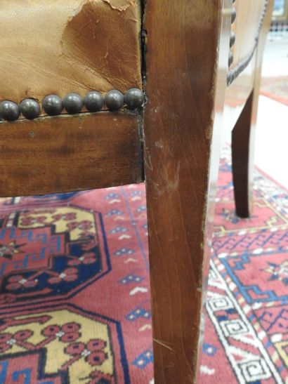 Pair of mahogany shepherd's chairs, backs...